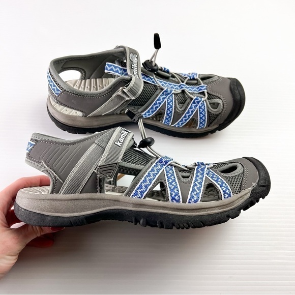 Kamik Sandals womens 10 Islander 2 Blue Grey Hook Loop Shoes Outdoors - Picture 6 of 11